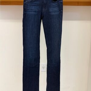 7 For All Mankind Women's Dark Blue Straight Jeans